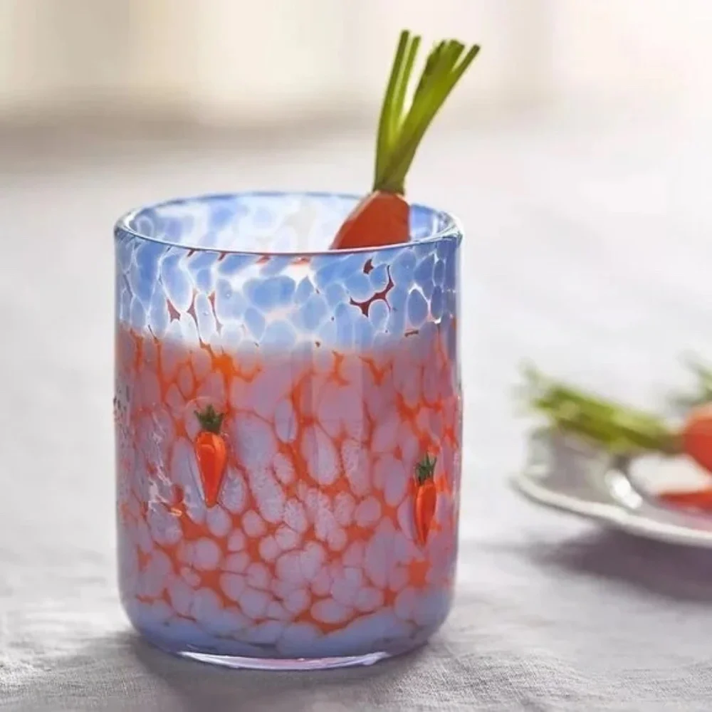 Anthropologie The Icon Juice Glass: Confetti Edition Carrot Easter Spring